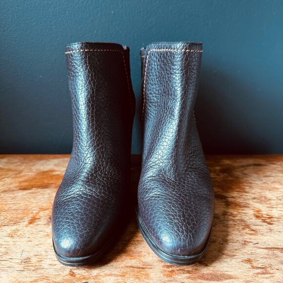 TODS Pebbled Leather Ankle Boots in Dark Brown Size 36 - Picture 8 of 16